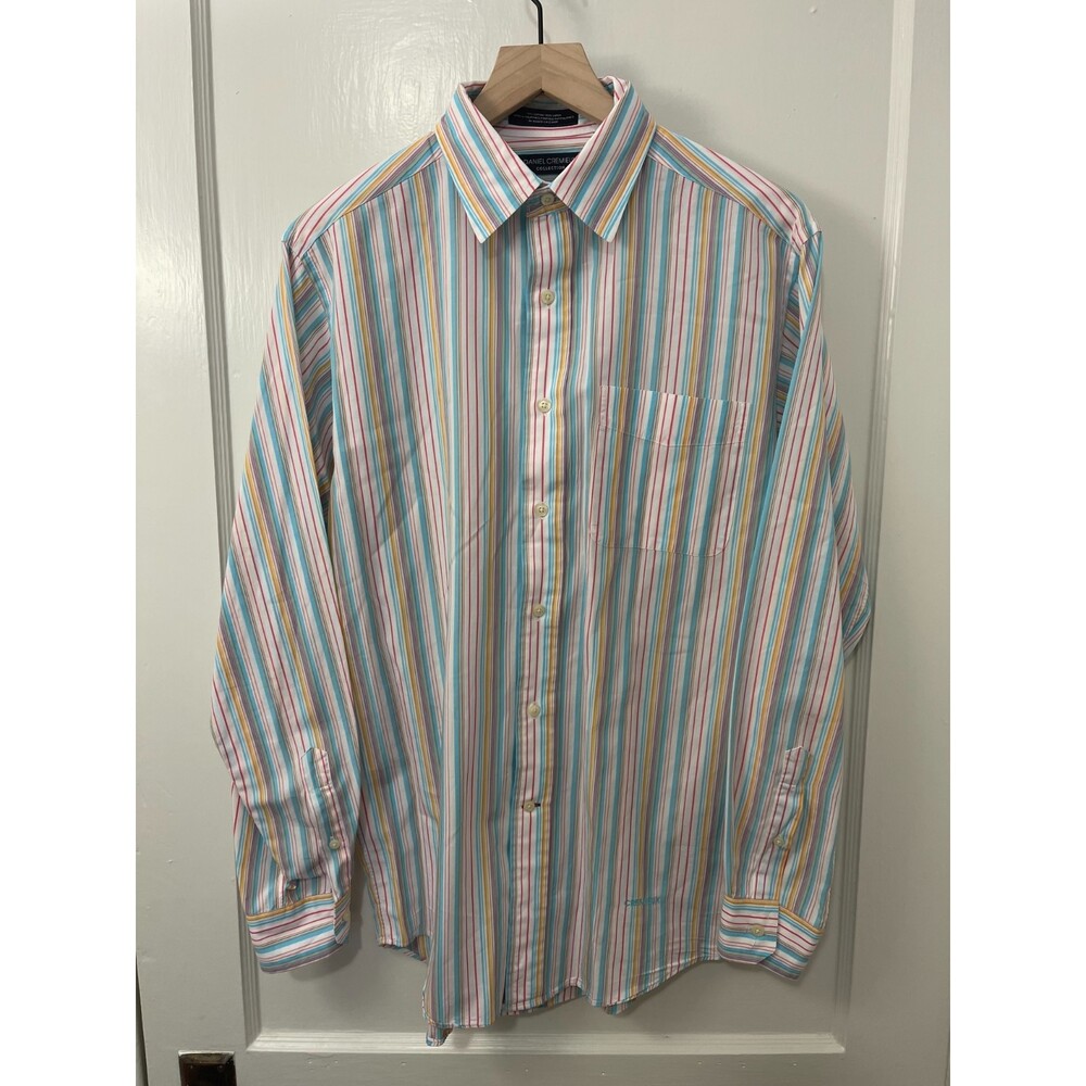 Daniel Cremieux Collection Men's Colorful Stripe Button Up Shirt Size S Small